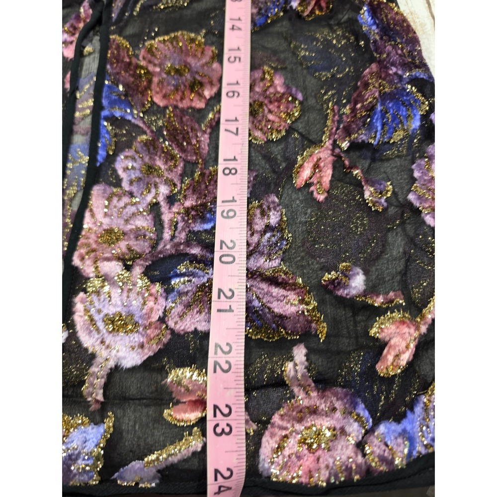 Judy Hornby Couture 3pc Silk Set Floral Devore Jacket Camisole Maxi Skirt Size 4 - Picture 9 of 16